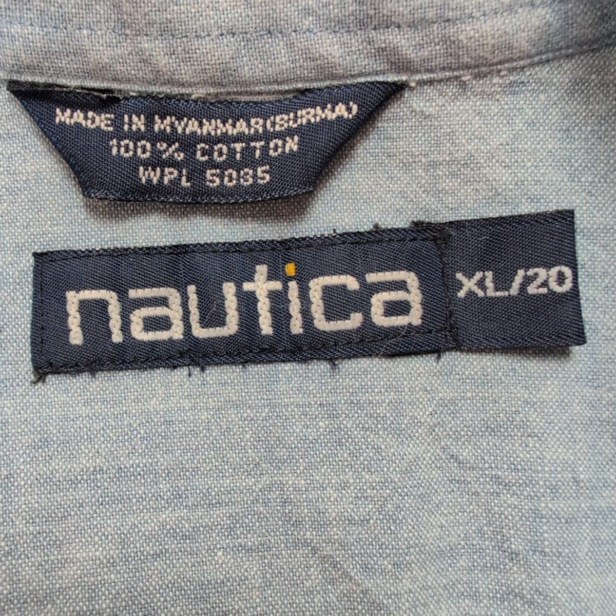 Chemise Nautica Junior XL 20 rouge gaufrée manches courtes rare