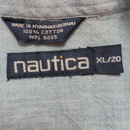 Chemise Nautica Junior XL 20 rouge gaufrée manches courtes rare