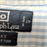 Chemise Polo Ralph Lauren XXL Blake Bleue Carreaux 100% Coton Logo Bleu Marine