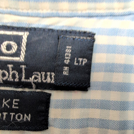 Chemise Polo Ralph Lauren XXL Blake Bleue Carreaux 100% Coton Logo Bleu Marine