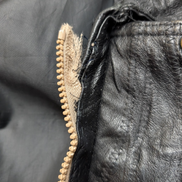 Vintage Leather Bomber Jacket Patchwork Black XL Napoline Coat Veste |48c