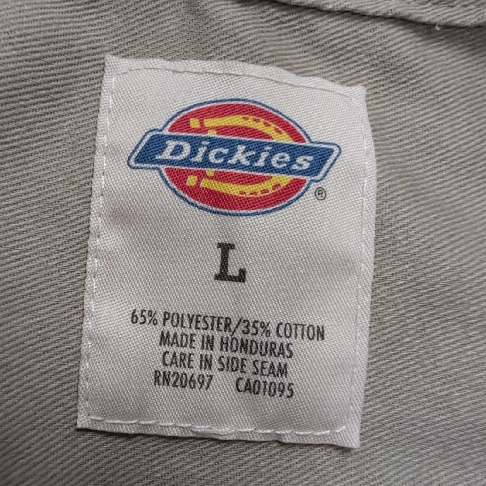 Chemise Dickies L Beige Workwear 65% Polyester 35% Coton Manches Longues