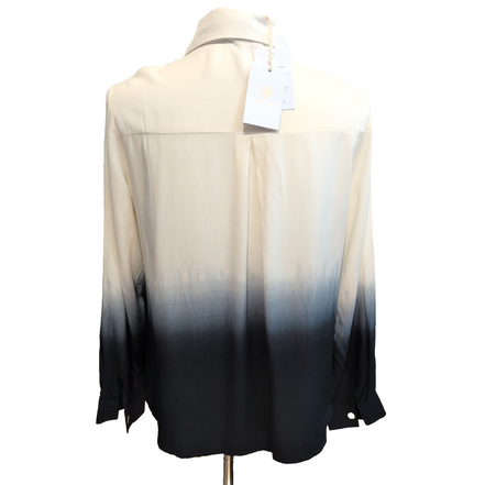 Chemise Hawaïenne Femme Emilie.K S Neuve Étiquette 100% Viscose Blanc Dégradé