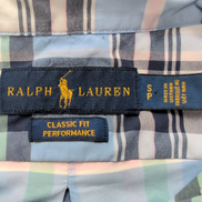 Chemise Ralph Lauren S Classic Fit Performance Bleue Carreaux Nylon Polyester