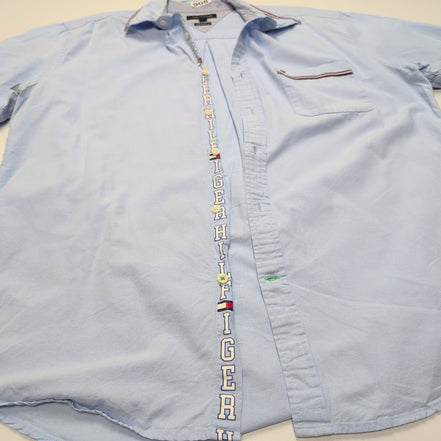 Chemise Tommy Hilfiger Bleu Clair Manches Courtes 1 Poche Taille XL