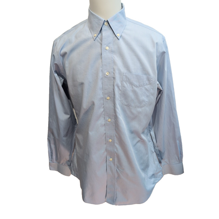 Chemise Brooks Brothers L Regent Bleu Clair 100% Coton Poche Homme