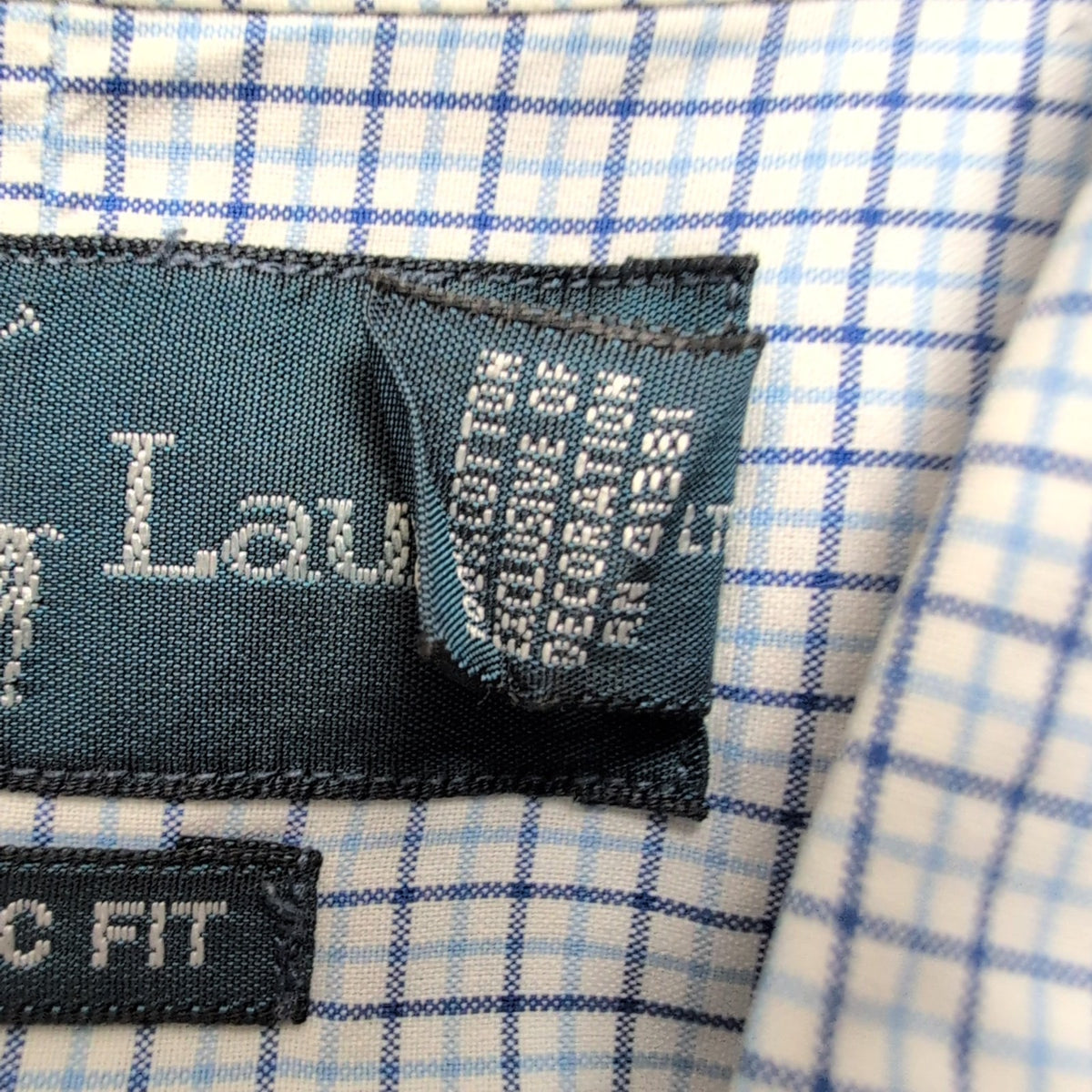 Chemise Ralph Lauren XL LT Bleue Carreaux Classic Fit Shirt Button Down Coton