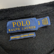 Pull Polo Ralph Lauren Laine Mérinos Noir Col Rond Taille S Logo Gris | 546WSR