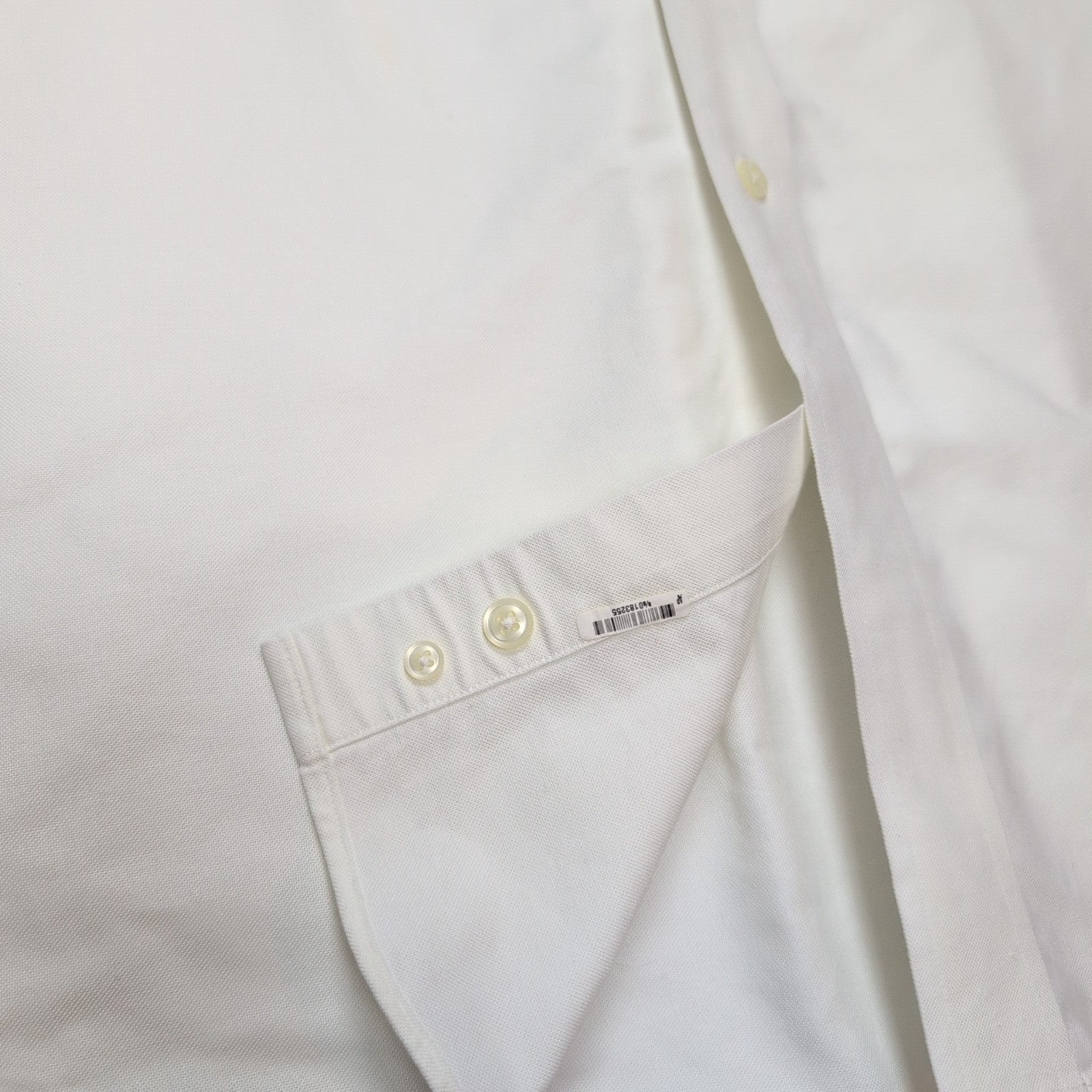 Chemise L.L. Bean blanche unie manches courtes poche brodée RSE vtg taille XXL