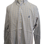 Chemise Polo Ralph Lauren Shirt Yarmouth XL XXL Pinpoint Oxford Jaune Bleu 