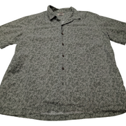Chemise hawaïenne L.L.Bean vert kaki manches courtes taille L #666 hawaienne