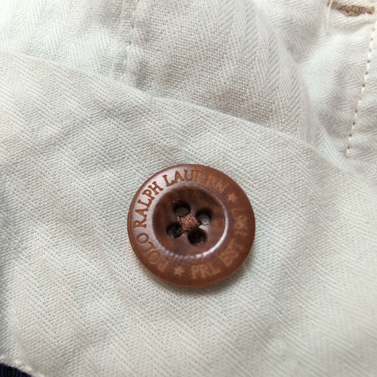 Pantalon Chino Polo Ralph Lauren W34 L32 Marron Lin Coton Homme