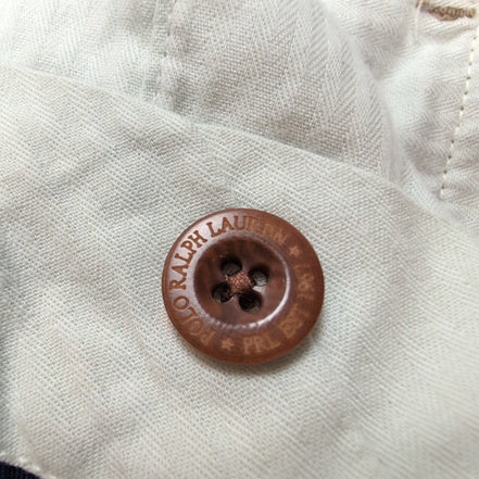 Pantalon Chino Polo Ralph Lauren W34 L32 Marron Lin Coton Homme