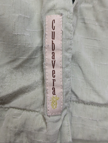 Chemise Hawaïenne Cubavera Soie & Coton Vert Pâle Palmiers - Taille S