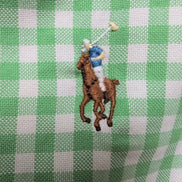 Chemise Ralph Lauren L Vert Carreaux Classic Fit Coton Logo Marron Poche