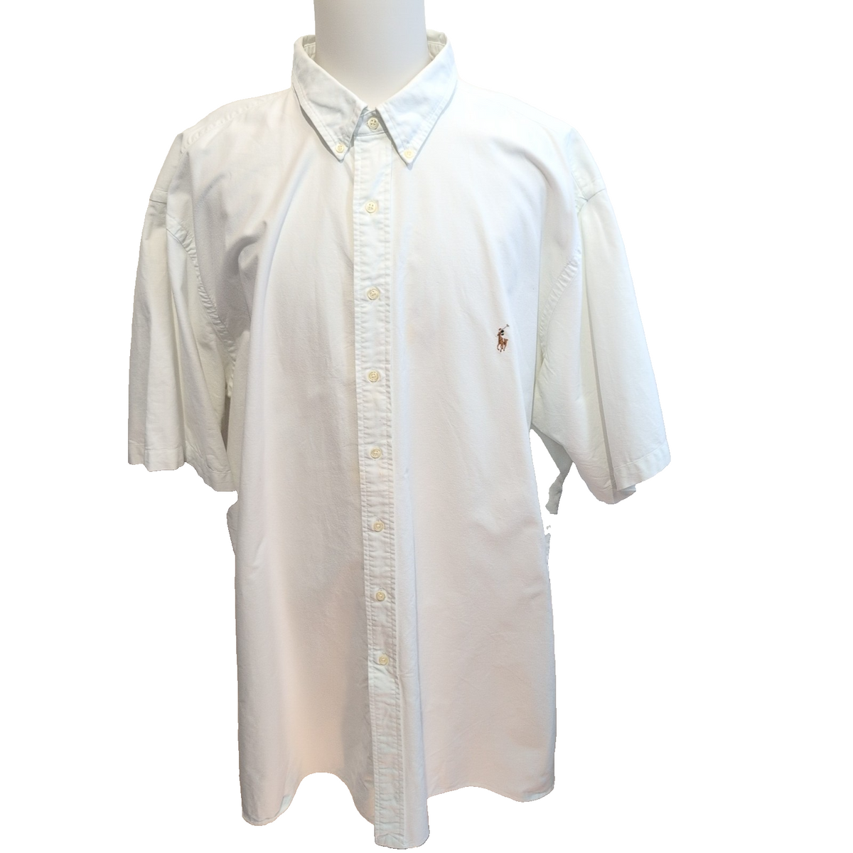 Chemise Ralph Lauren 4XL Blanche Manches Courtes Classic Fit Logo