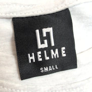 T-shirt HELME Homme S Blanc Chiné Gris 100% Coton Logo Minimaliste Neuf