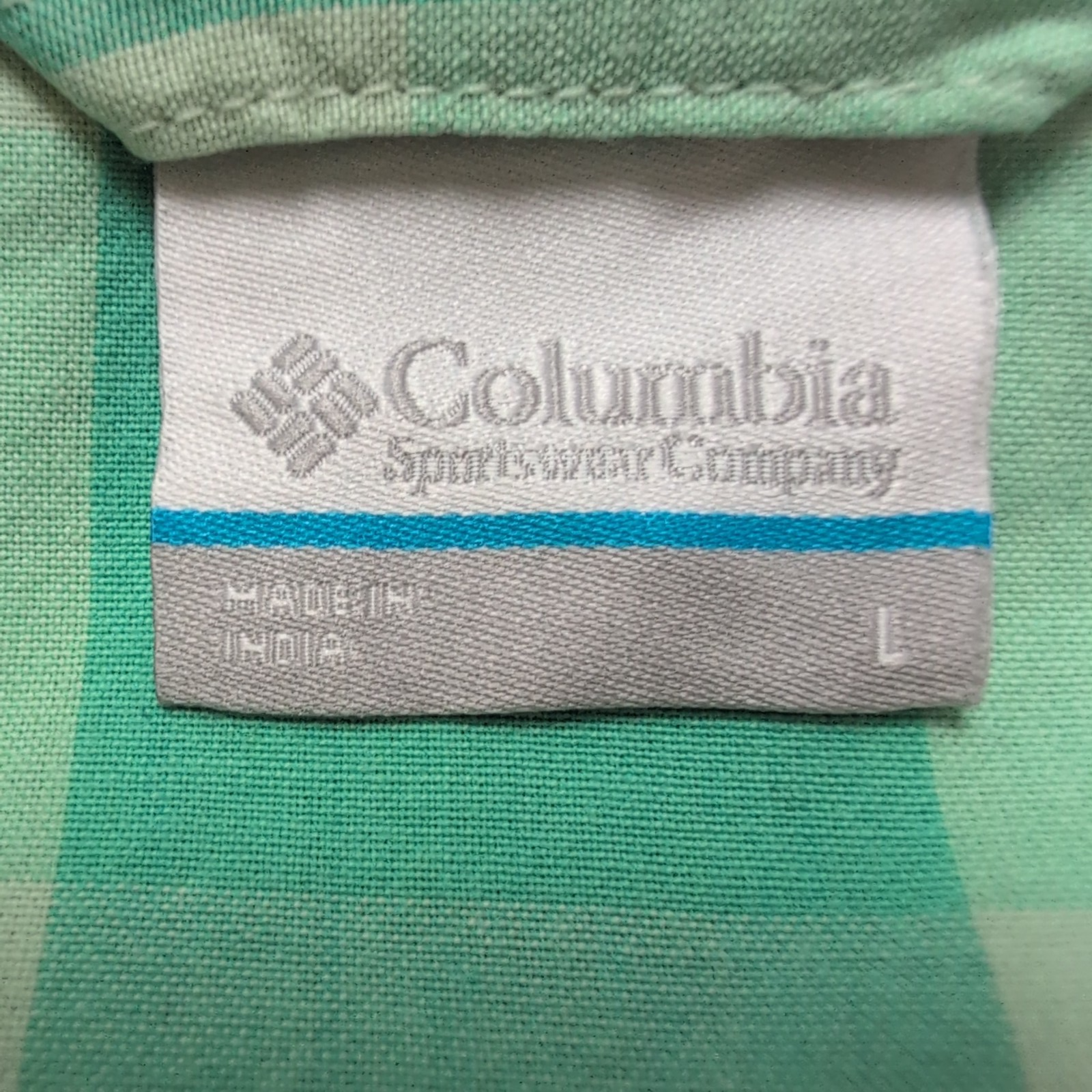 Chemise Columbia M vert carreaux manches courtes 2 poches outdoor
