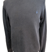 Pull Polo Ralph Lauren Bleu Marine Logo Bleu Ciel - 100% Coton Maille Dense S