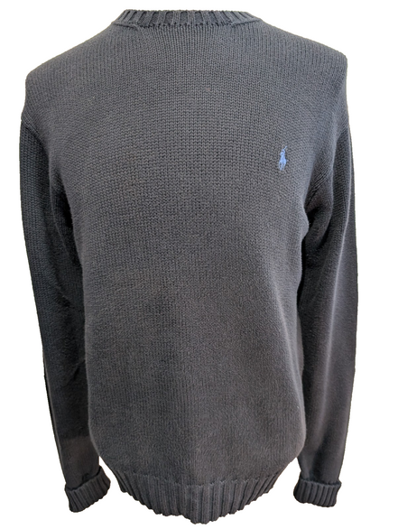 Pull Polo Ralph Lauren Bleu Marine Logo Bleu Ciel - 100% Coton Maille Dense S