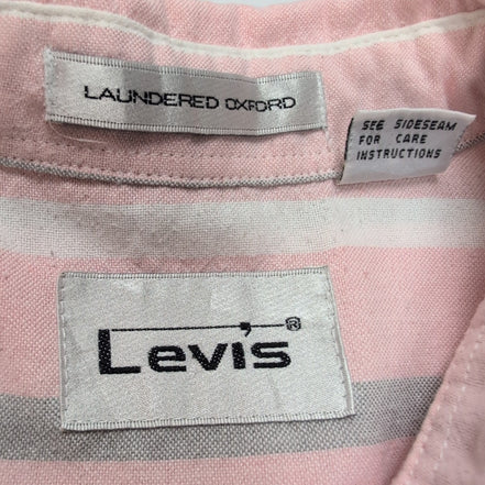Chemise Levi's Laundered Oxford L rose rayures 2 poches manches courtes