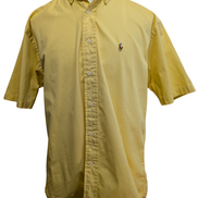 Chemise Polo Ralph Lauren Shirt M Blake Jaune Manches Courtes Button Down