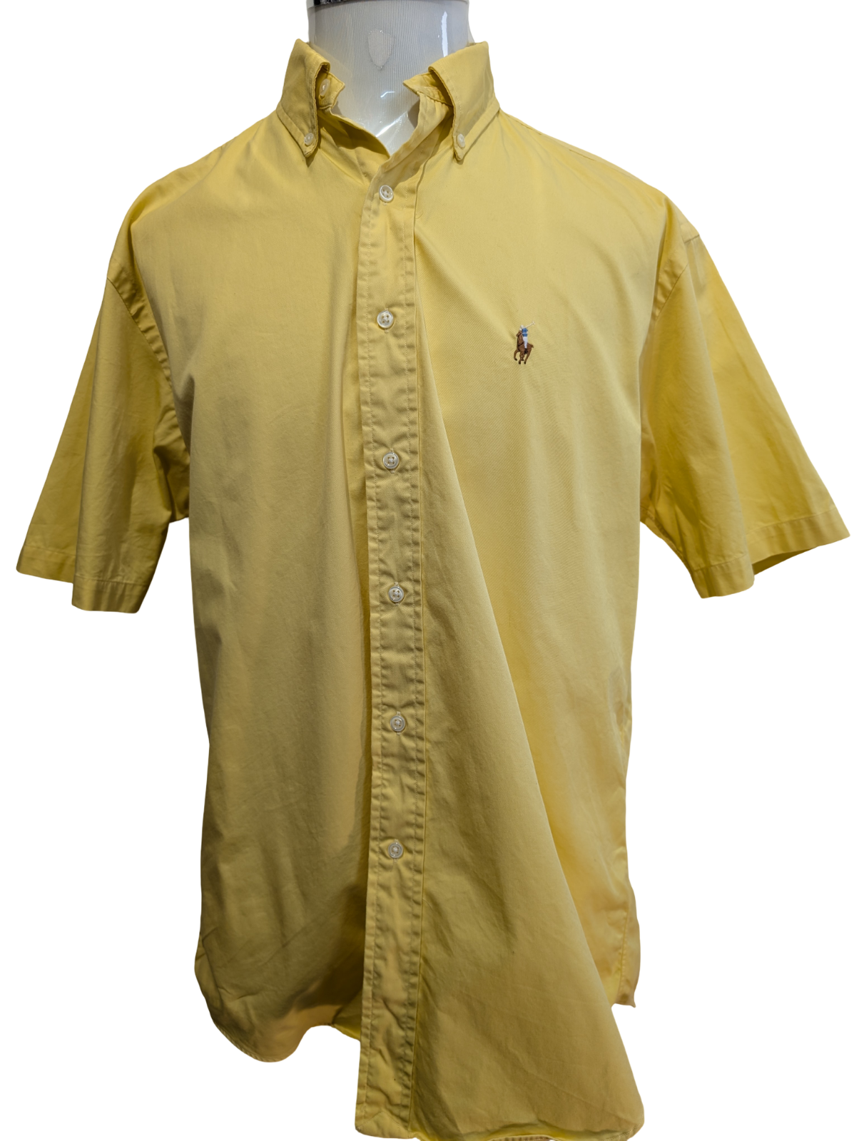 Chemise Polo Ralph Lauren Shirt M Blake Jaune Manches Courtes Button Down