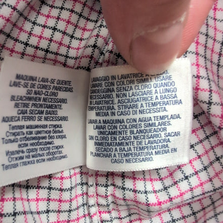 Chemise Ralph Lauren Junior XL 18/20 Carreaux Rose Noir Logo Noir