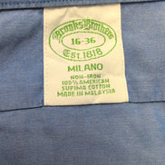 Chemise Brooks Brothers Milano L Bleu Supima Coton Manches Longues