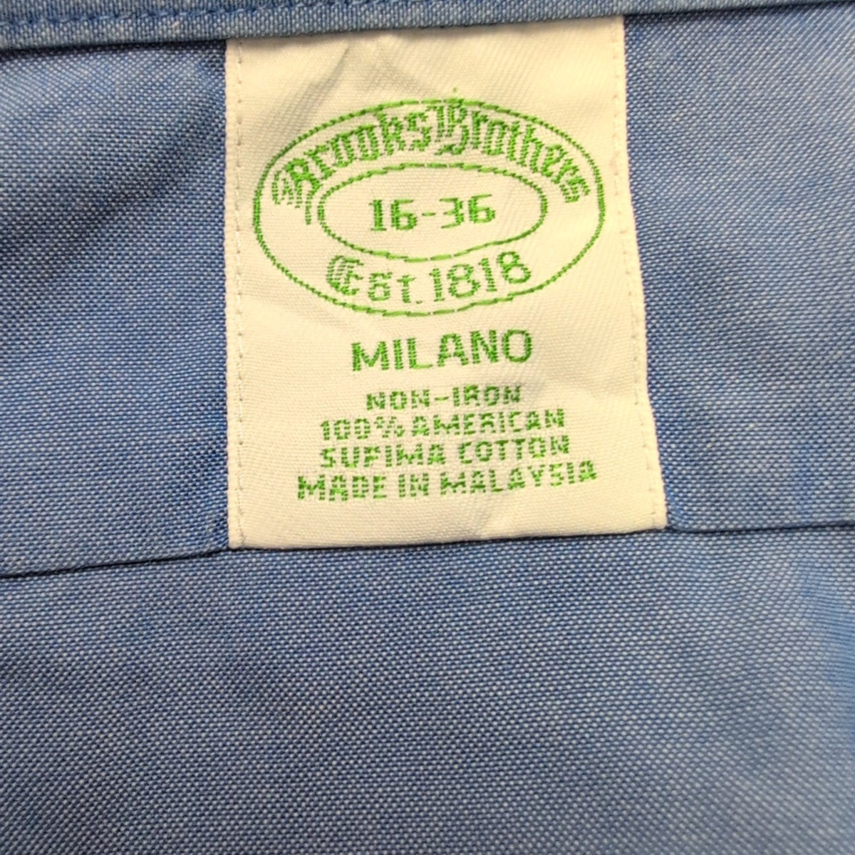 Chemise Brooks Brothers Milano L Bleu Supima Coton Manches Longues