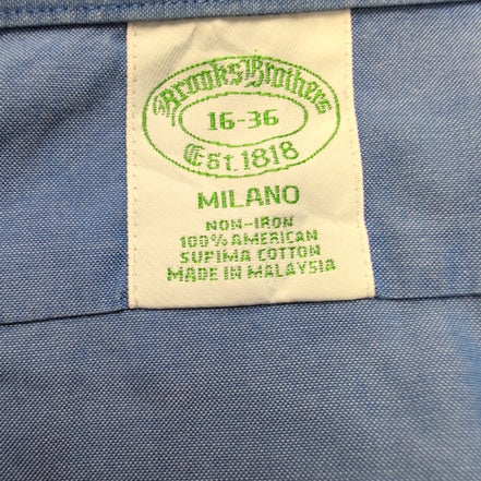 Chemise Brooks Brothers Milano L Bleu Supima Coton Manches Longues
