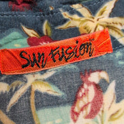 Chemise Hawaïenne Sun Fusion Rayonne Bleu Poissons Palmiers M