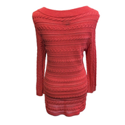 Pull CHAPS Classics Femme L Lin Coton Corail Maille Torsadée Ajourée