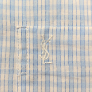 Chemise YVES SAINT LAURENT Bleu Carreaux XL Logo Brodé Manches Courtes