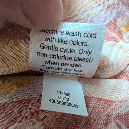 Robe d'Été Fleurie Taille M Rayonne Bretelles Réglables Rose Jaune