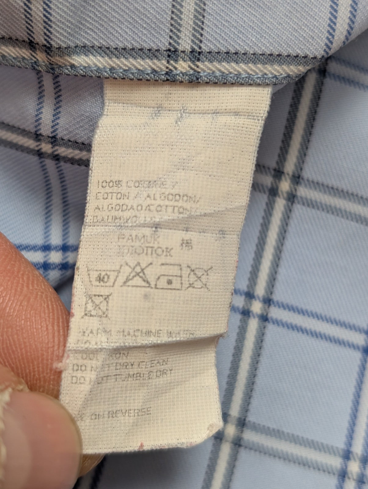🦈 CHEMISE PAUL & SHARK Yachting Carreau Bleu S TG Homme 100% Coton