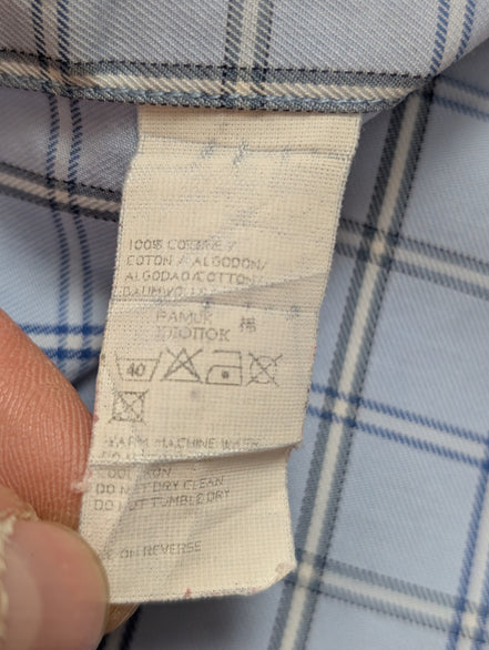🦈 CHEMISE PAUL & SHARK Yachting Carreau Bleu S TG Homme 100% Coton
