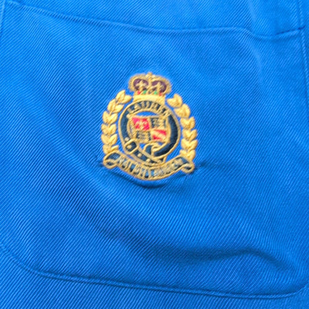 Chemise Lauren Ralph Lauren Femme S Soie Bleu Logo Écusson Doré Poche