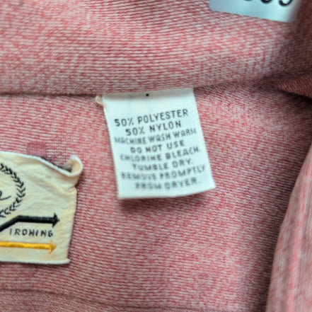 Chemise Forum Vintage Années 70 M Rouge Chiné Col Pointe Stretch Poche