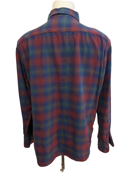 🔥Chemise LEVI'S Relaxed Flanelle Très Épaisse Bordeaux Bleu & Vert Taille M