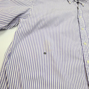 Chemise Nautica XXL Violet Rayures 100% Coton Mercerisé Logo Brodé