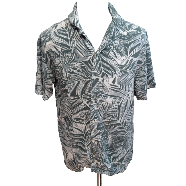 Chemise Hawaïenne Kiabi M Regular Fit 100% Viscose Verte Feuillage