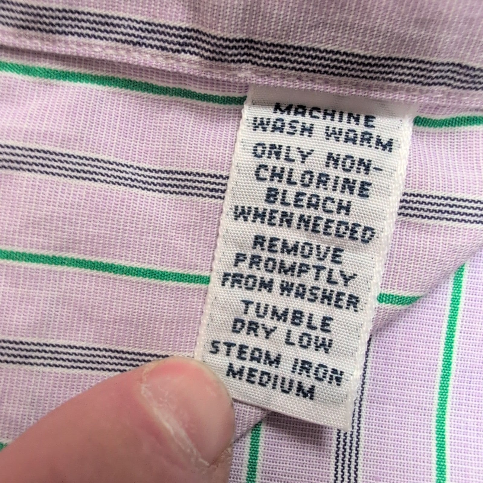Chemise Ralph Lauren Ellington TALK L Manches Courtes Lilas Rayures Vertes Logo