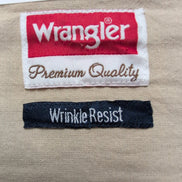Chemise Wrangler Wrinkle Resist Manches Longues à Carreaux Vert et Kaki T. 2XL