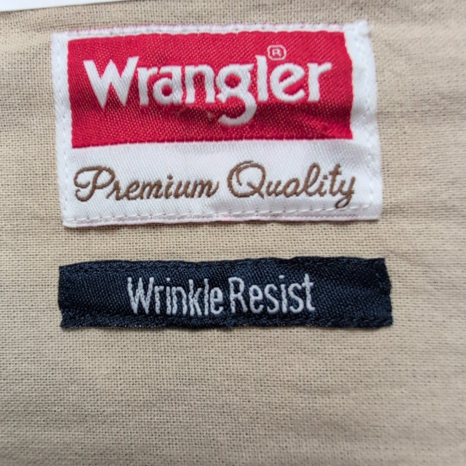 Chemise Wrangler Wrinkle Resist Manches Longues à Carreaux Vert et Kaki T. 2XL