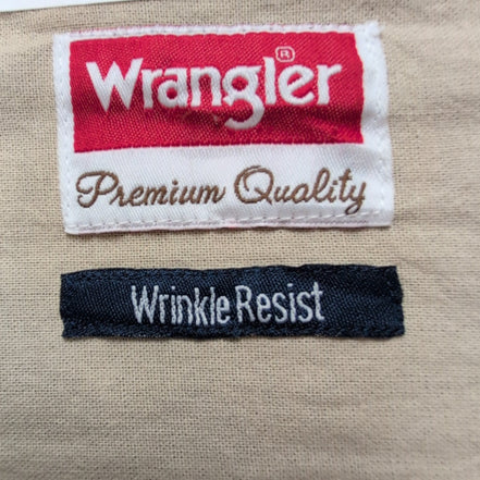 Chemise Wrangler Wrinkle Resist Manches Longues à Carreaux Vert et Kaki T. 2XL