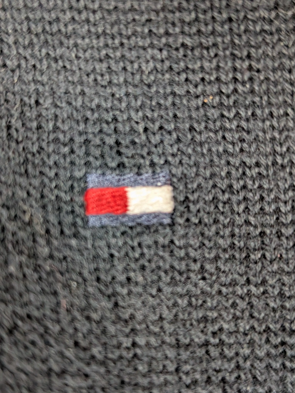 Pull col zippé Tommy Hilfiger vintage noir profond homme taille L/XL