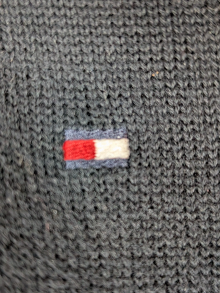 Pull col zippé Tommy Hilfiger vintage noir profond homme taille L/XL