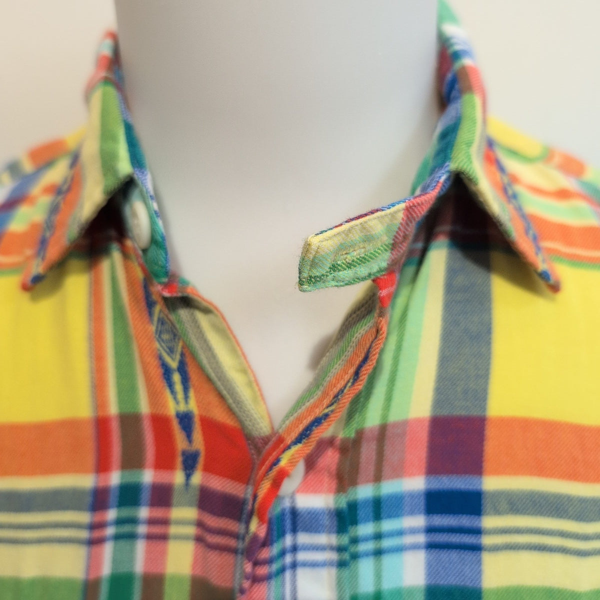 Chemise Polo Ralph Lauren M Multicolore Aztèque Carreaux 2 Poches Coton