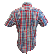Nautica chemise manches courtes rouge bleu carreaux slim fit taille M
